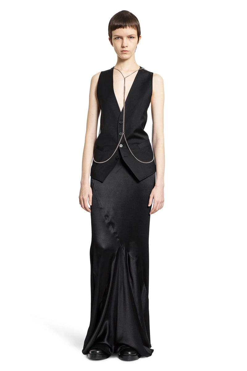 Eveline Long Bias Skirt in Washed Silk Satin - Antonioli.eu