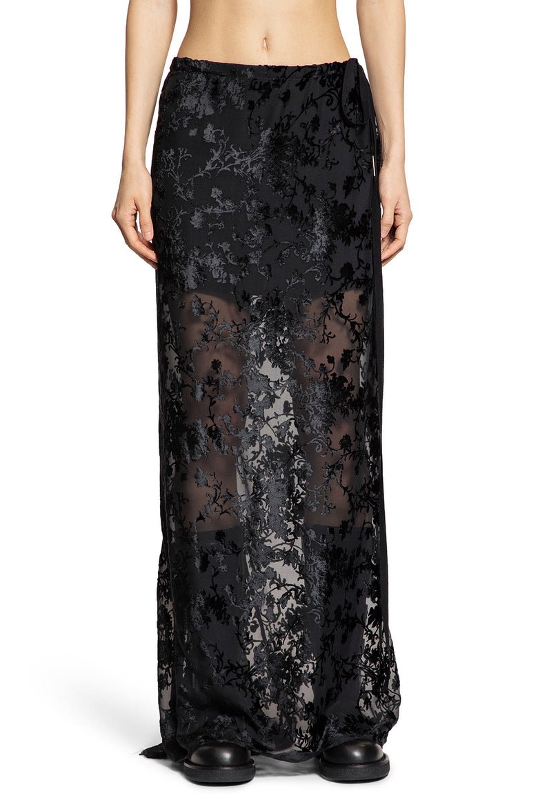 Eveline Long Bias Skirt in Velvet Dévoré