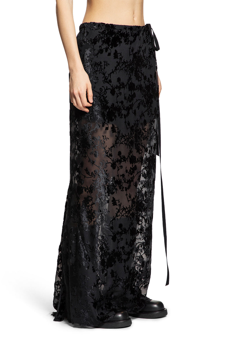 Eveline Long Bias Skirt in Velvet Dévoré