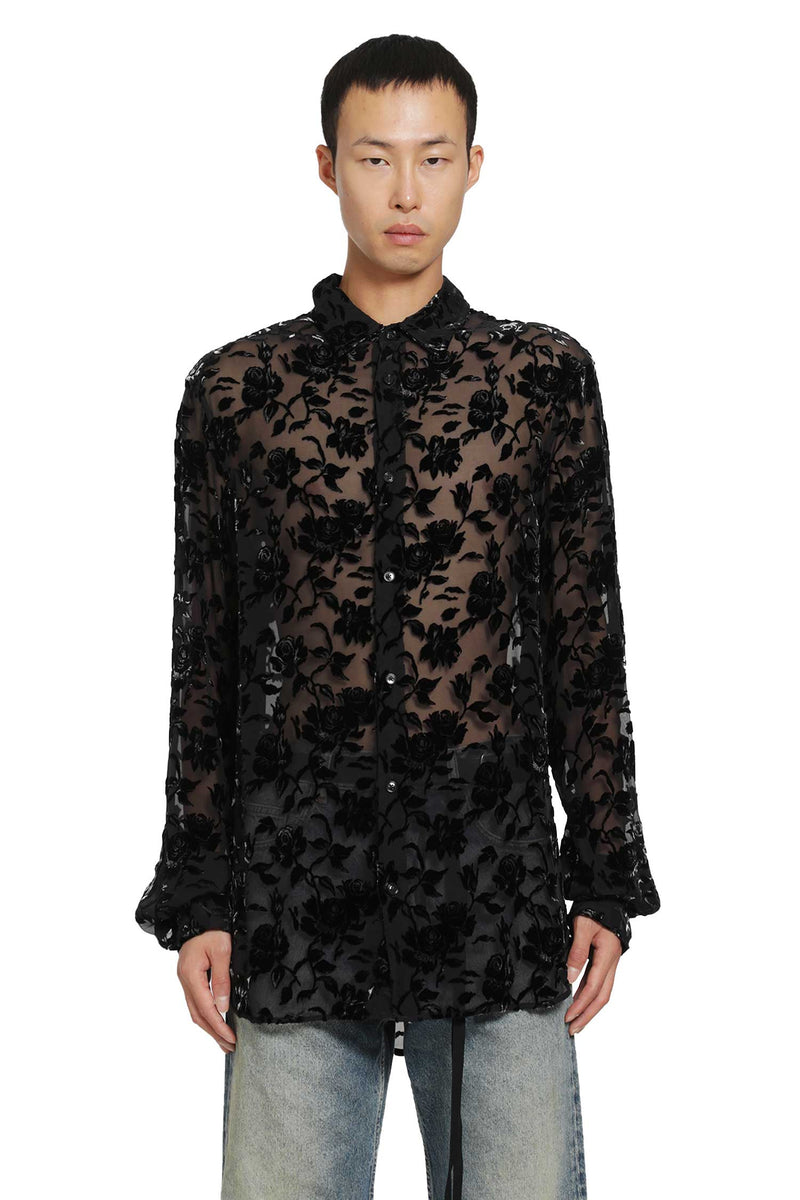 ANN DEMEULEMEESTER Andre Roses Dévoré Shirt man