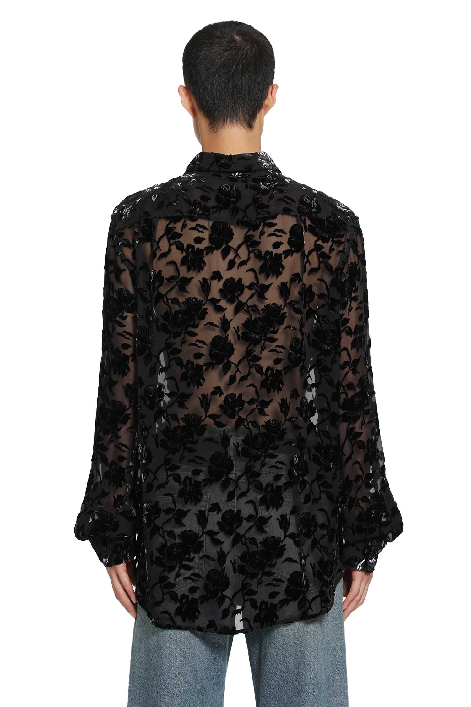 ANN DEMEULEMEESTER Andre Roses Dévoré Shirt man