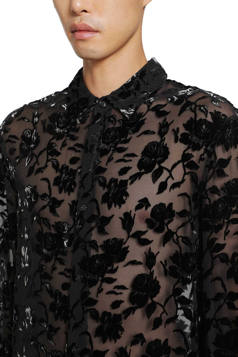 ANN DEMEULEMEESTER Andre Roses Dévoré Shirt man