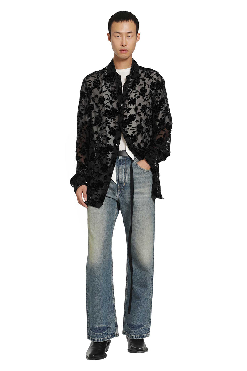 ANN DEMEULEMEESTER Andre Roses Dévoré Shirt man