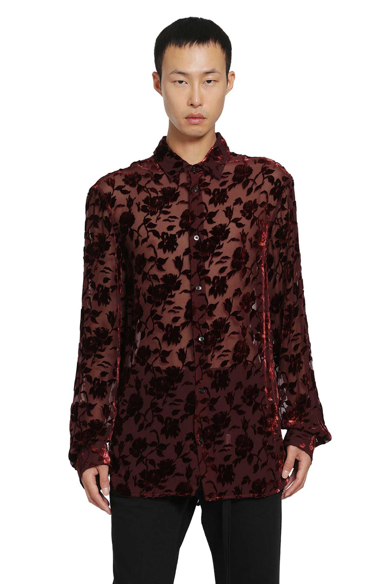 ANN DEMEULEMEESTER Andre Roses Dévoré Shirt man