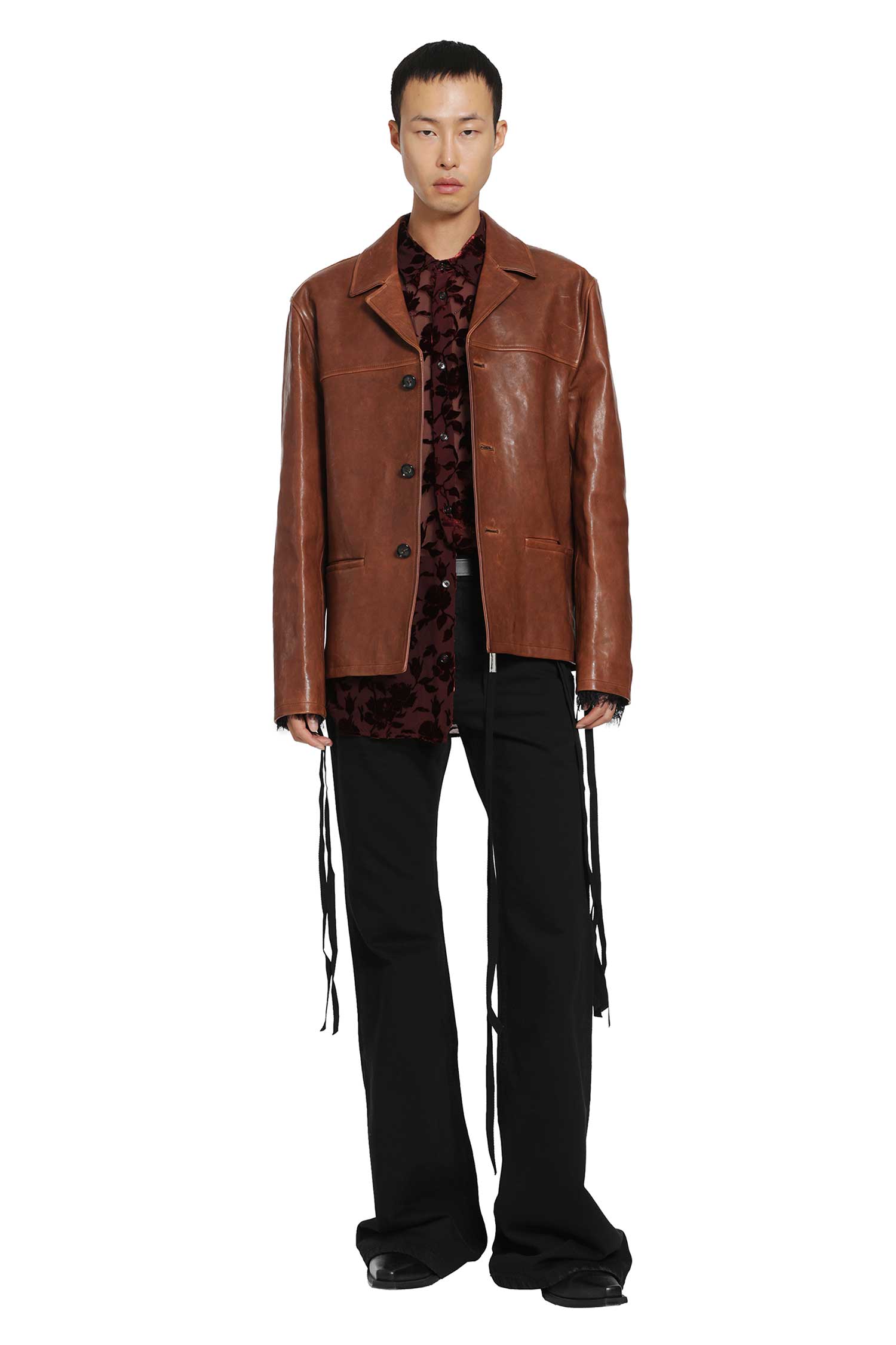 ANN DEMEULEMEESTER Andre Roses Dévoré Shirt man