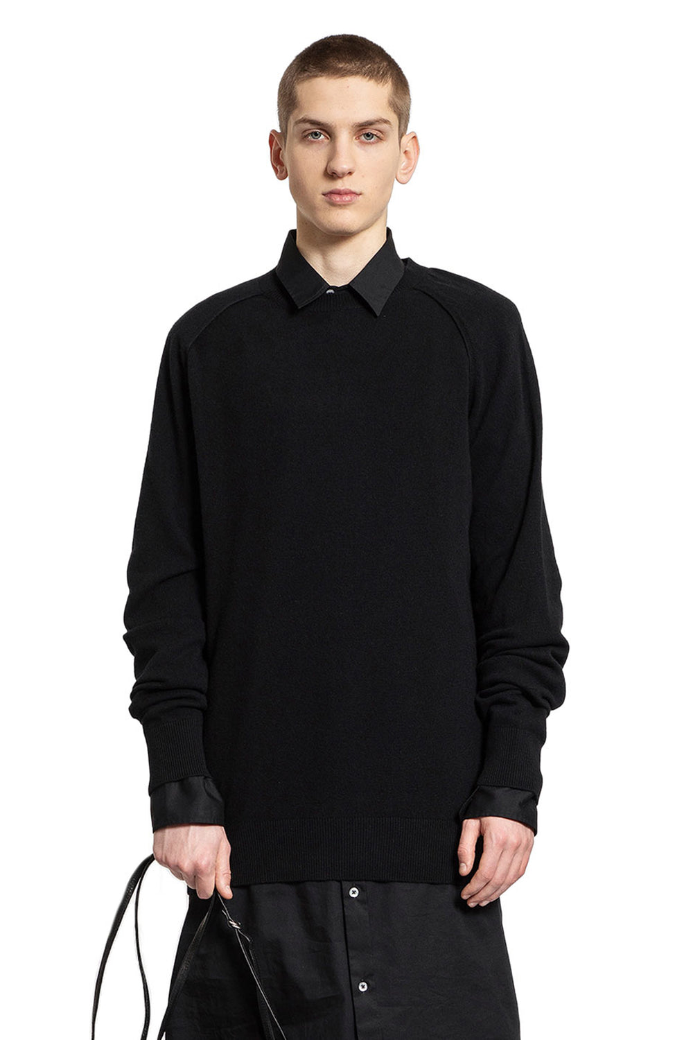 ANN DEMEULEMEESTER MAN BLACK KNITWEAR