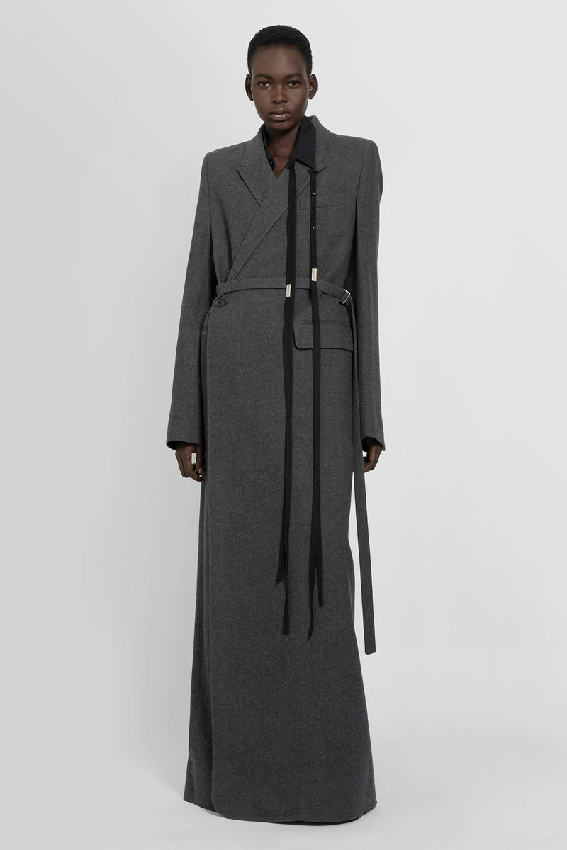 ANN DEMEULEMEESTER ELENI X-LONG WRAP COAT BRUSHED WOOL woman