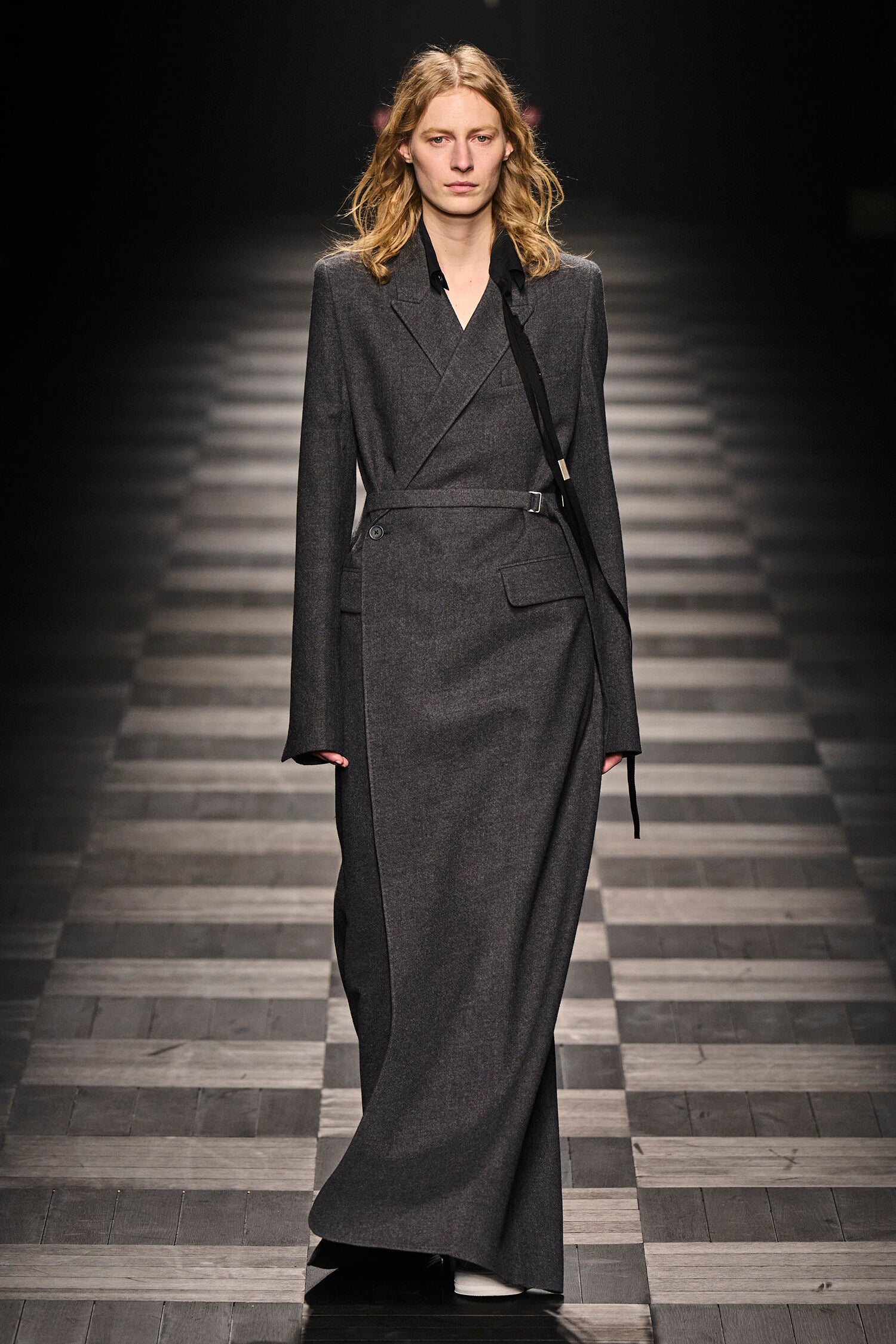 ANN DEMEULEMEESTER ELENI X-LONG WRAP COAT BRUSHED WOOL woman