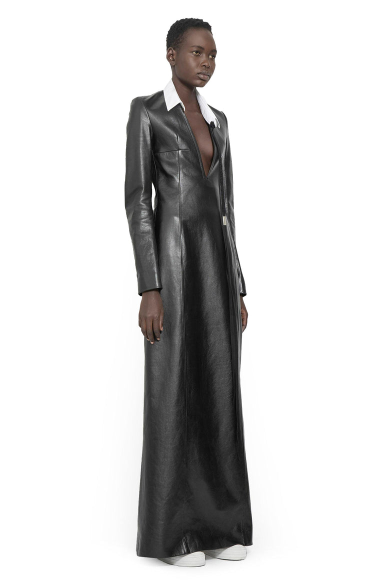 
              ANN DEMEULEMEESTER Veronica Leather Long Dress woman
            
