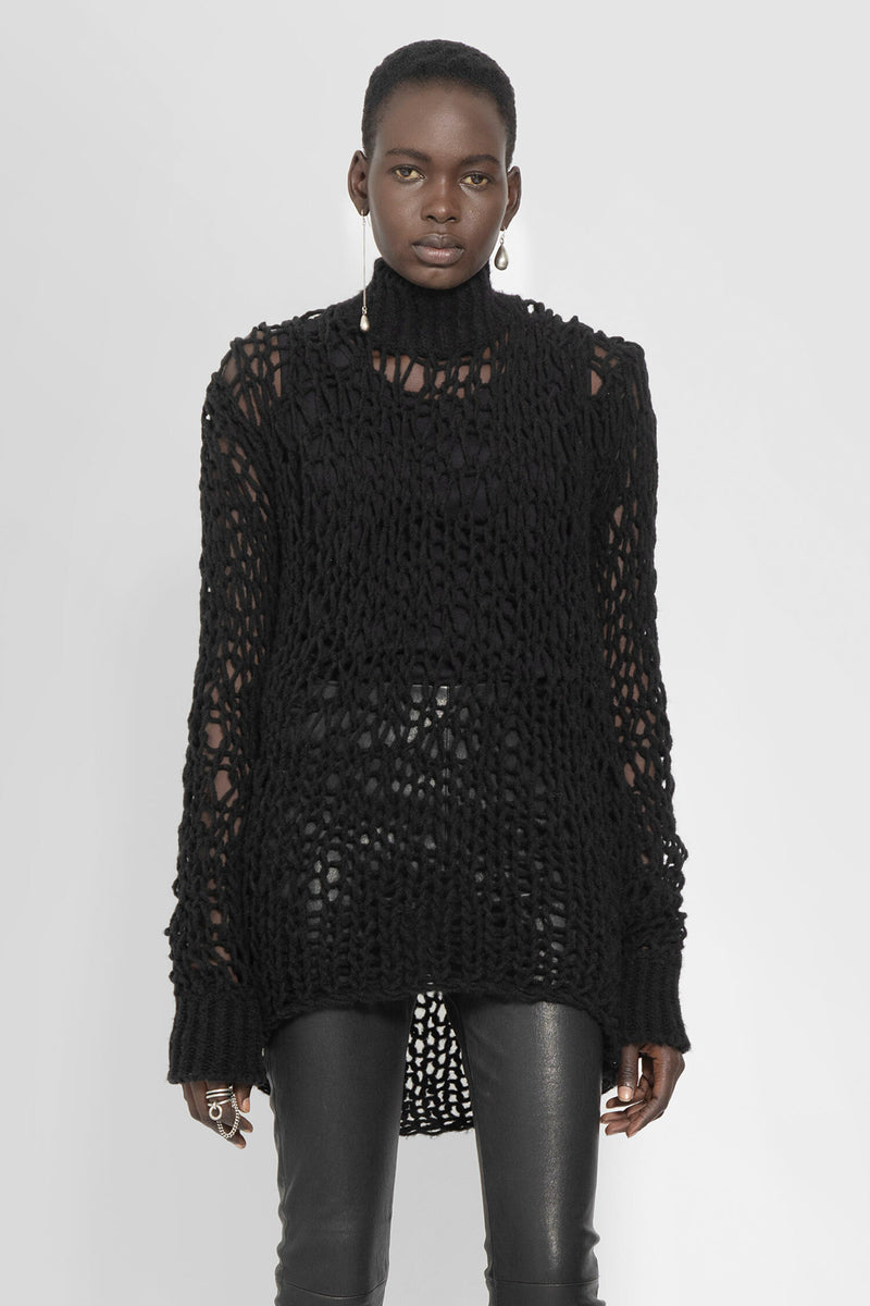 ANN DEMEULEMEESTER WOMAN BLACK KNITWEAR