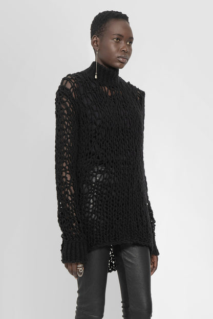 ANN DEMEULEMEESTER WOMAN BLACK KNITWEAR