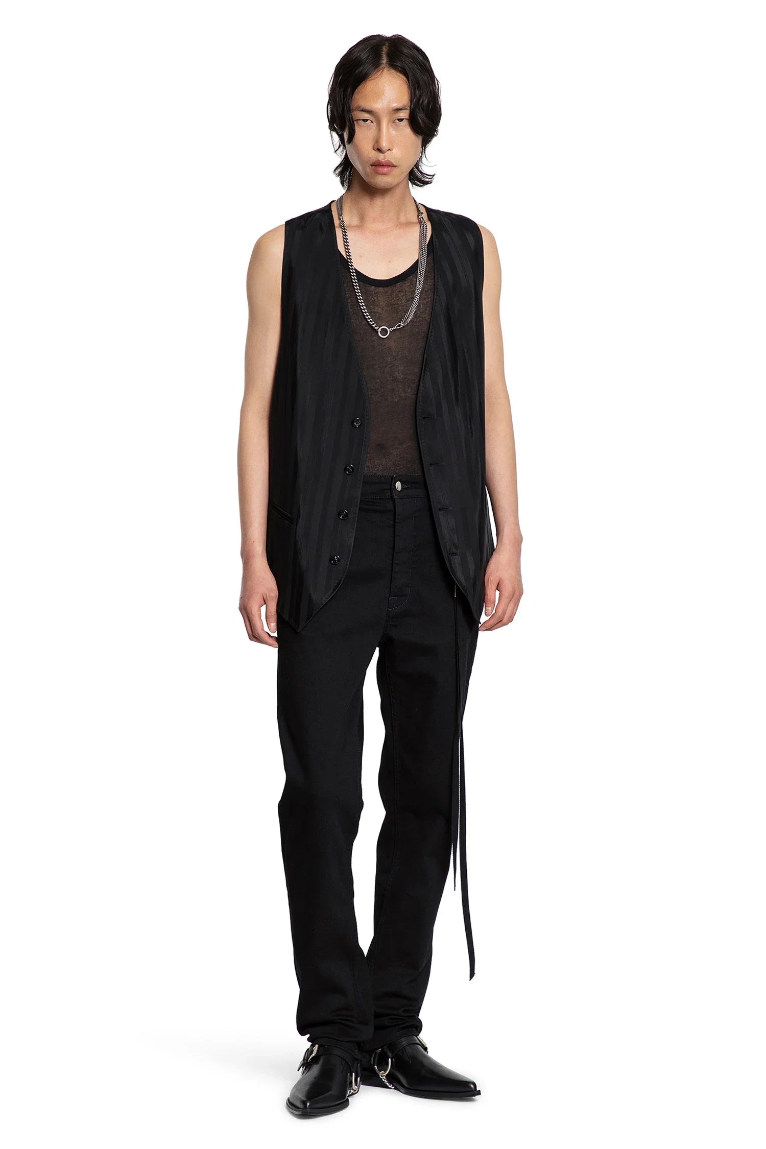ANN DEMEULEMEESTER MAN BLACK TROUSERS - Antonioli.eu