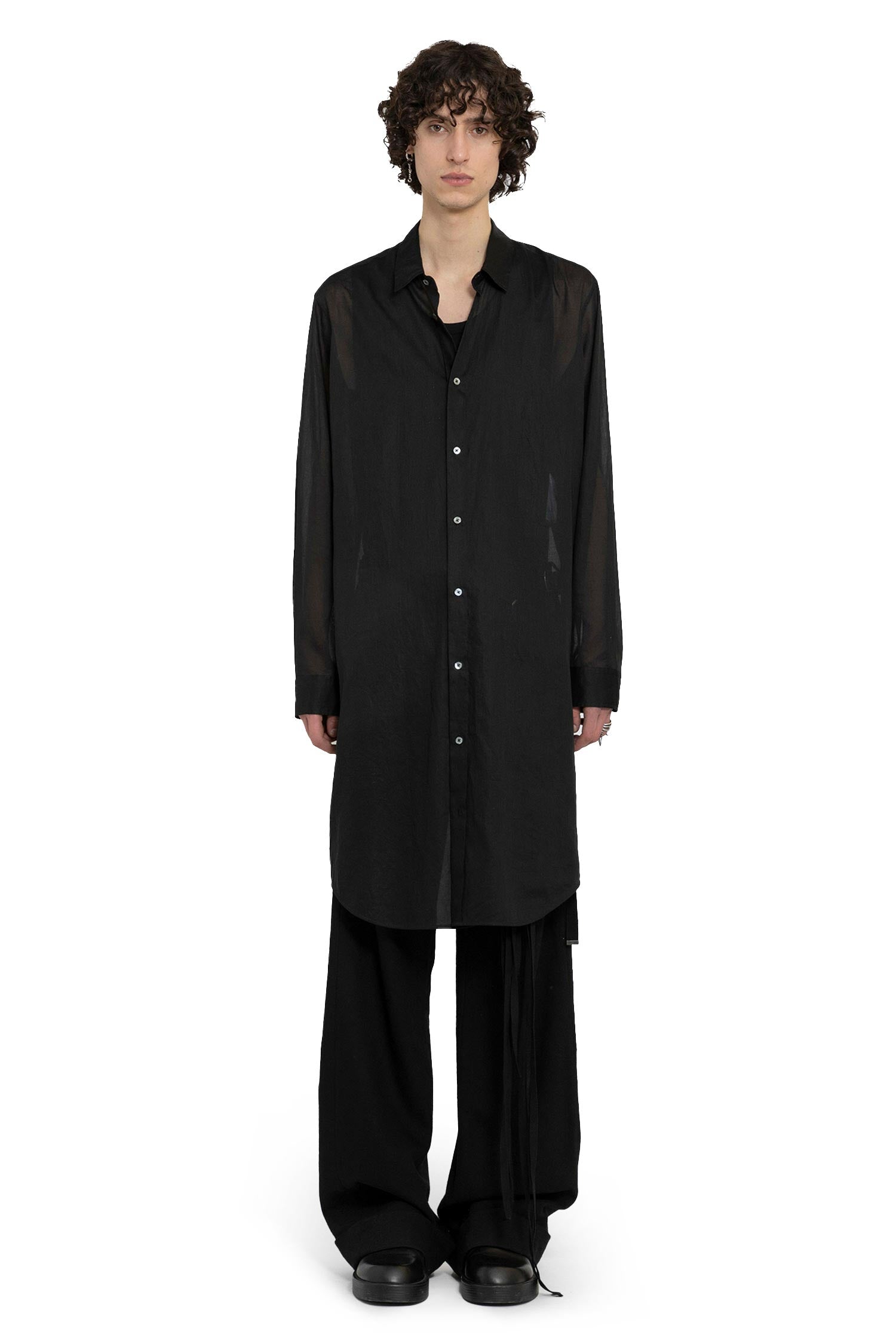 ANN DEMEULEMEESTER Maurice Organza Long Shirt man