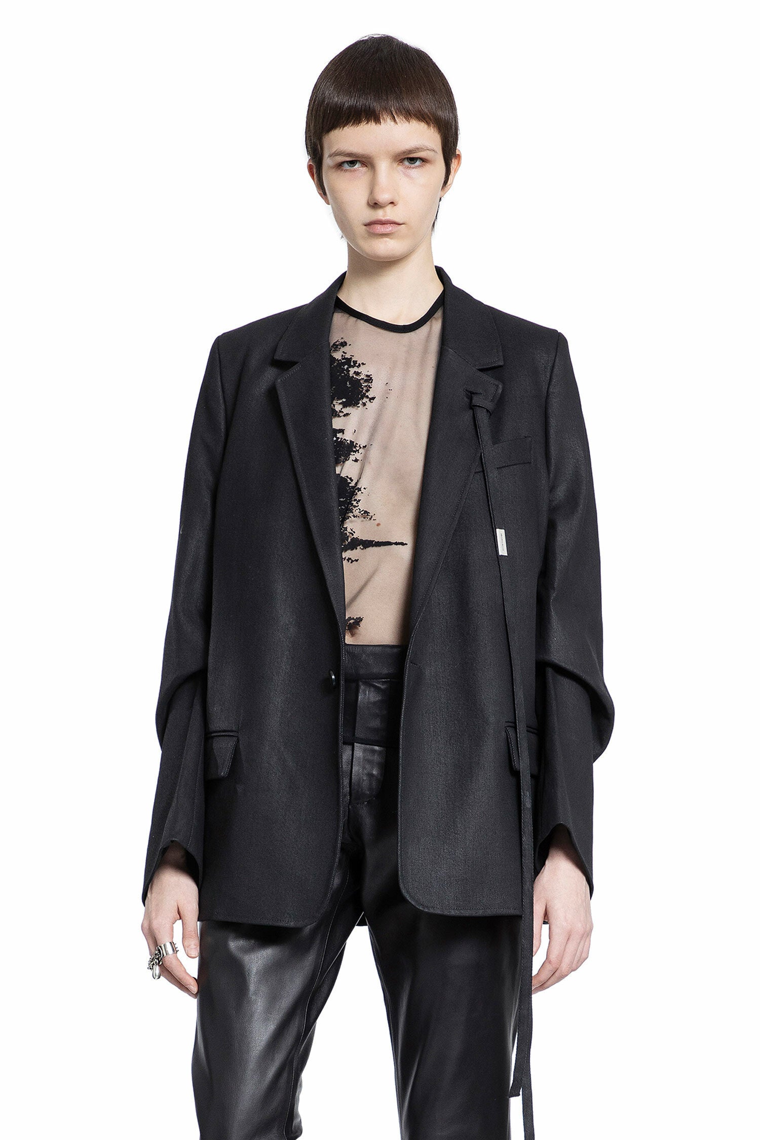 ANN DEMEULEMEESTER WOMAN BLACK BLAZERS