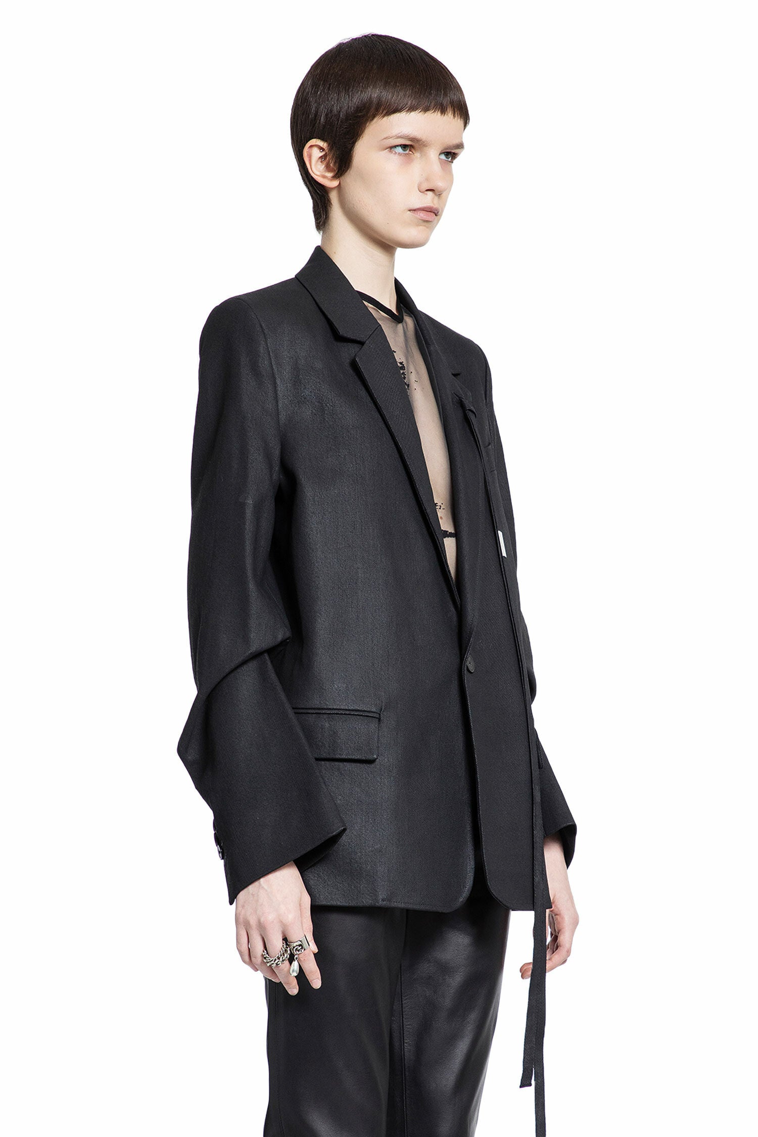 ANN DEMEULEMEESTER WOMAN BLACK BLAZERS