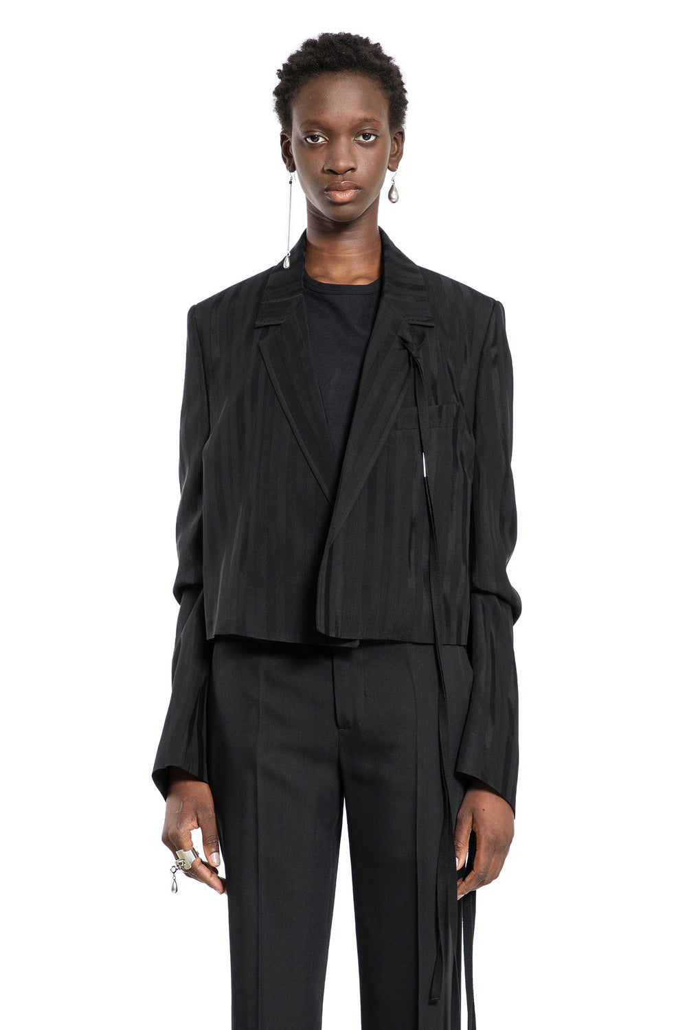 ANN DEMEULEMEESTER WOMAN BLACK BLAZERS