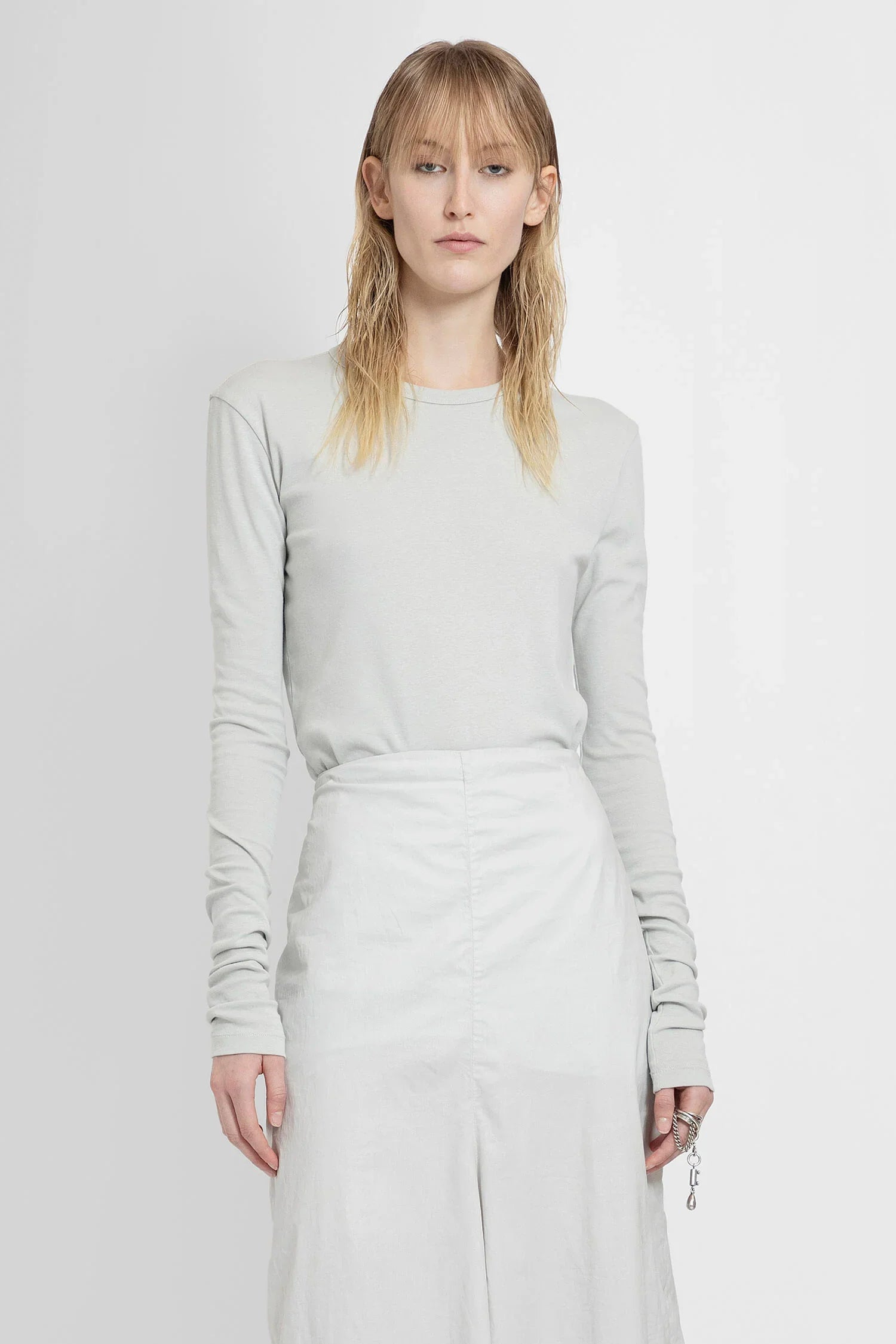 ANN DEMEULEMEESTER WOMAN GREY T-SHIRTS & TANK TOPS - Antonioli.eu