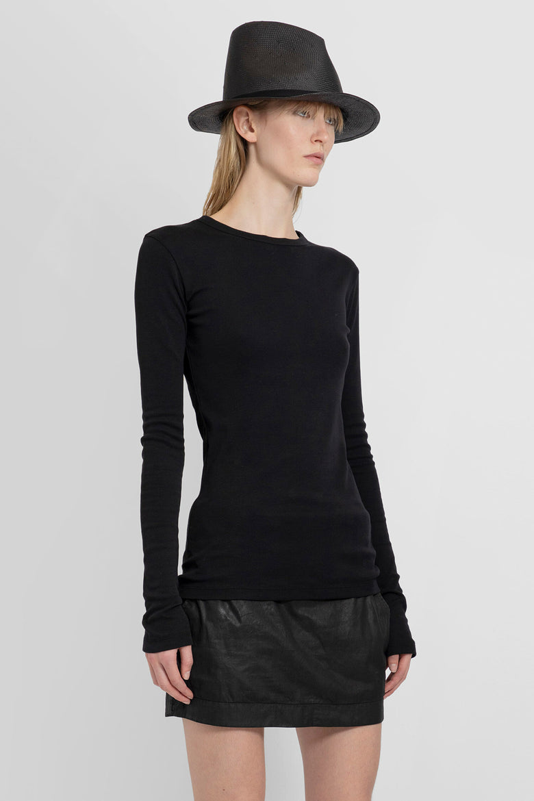 ANN DEMEULEMEESTER WOMAN BLACK T-SHIRTS & TANK TOPS