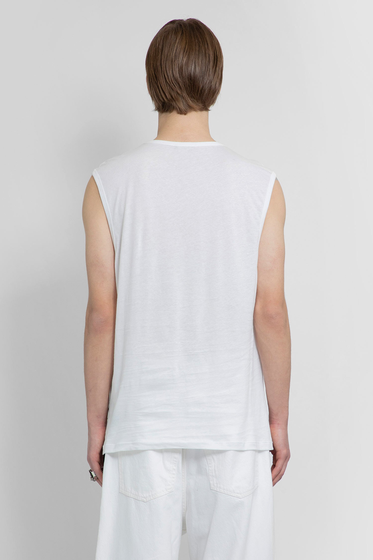 ANN DEMEULEMEESTER MAN WHITE T-SHIRTS & TANK TOPS