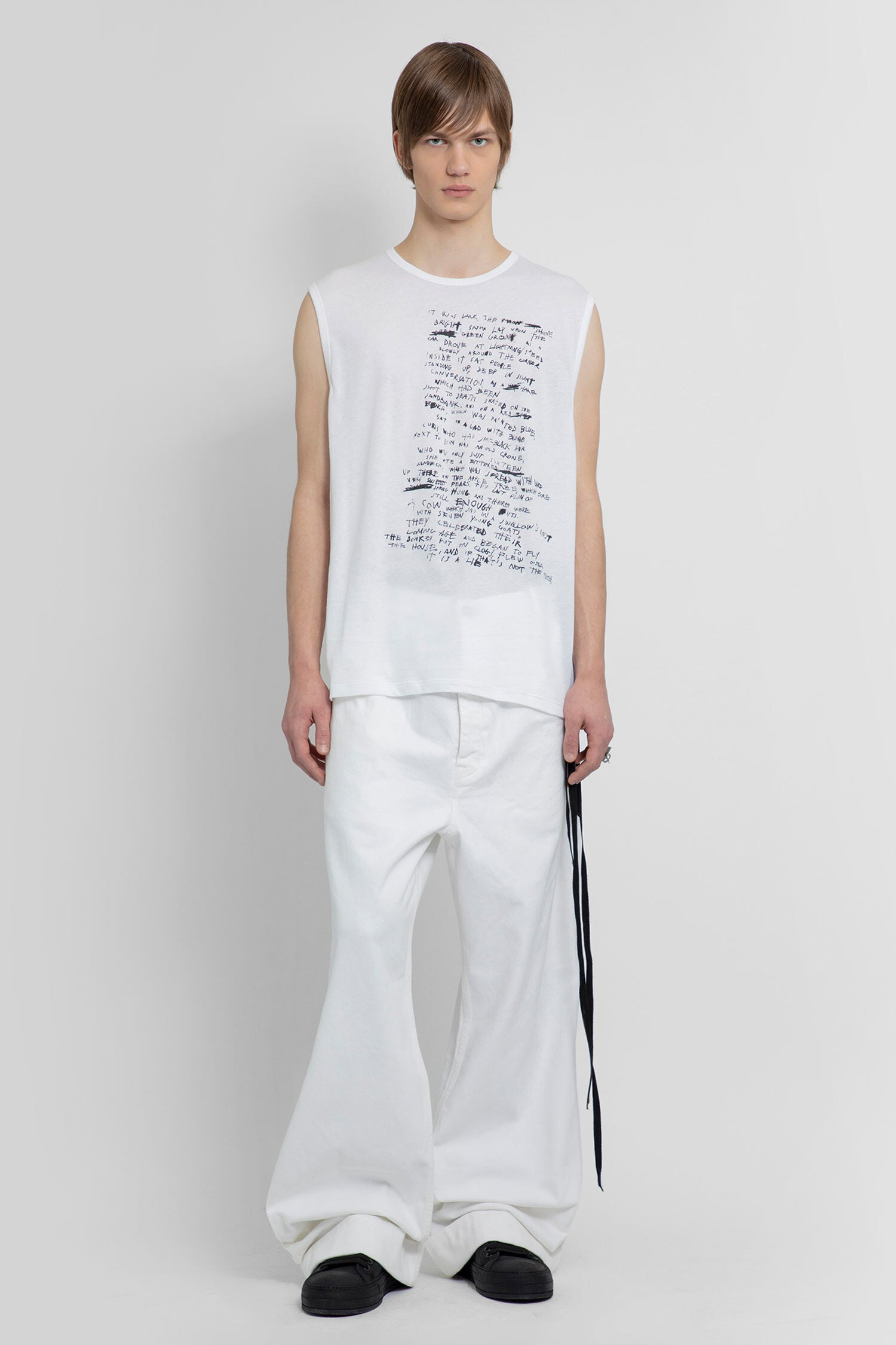 ANN DEMEULEMEESTER MAN WHITE T-SHIRTS & TANK TOPS