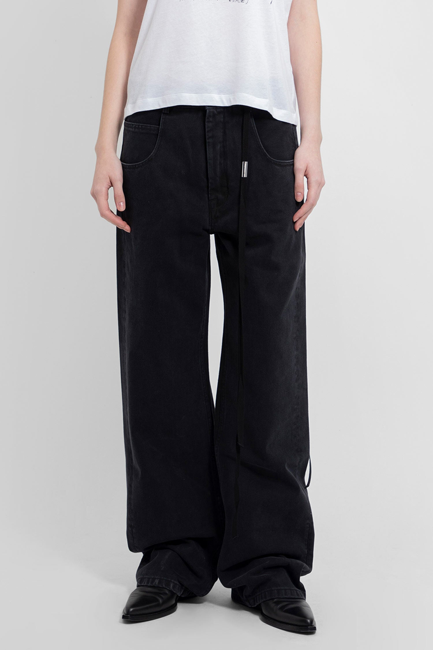 ANN DEMEULEMEESTER WOMAN BLACK JEANS