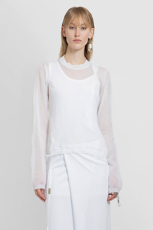 ANN DEMEULEMEESTER WOMAN WHITE T-SHIRTS & TANK TOPS