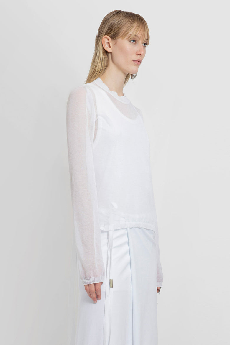 ANN DEMEULEMEESTER WOMAN WHITE T-SHIRTS & TANK TOPS