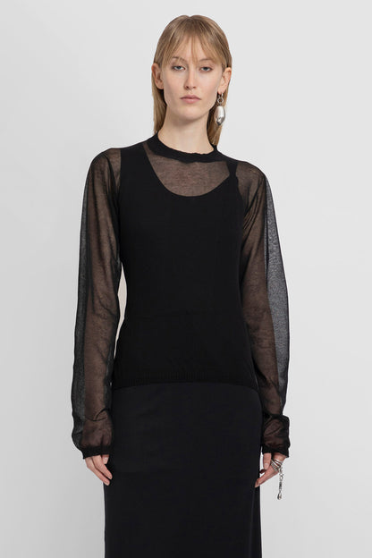 ANN DEMEULEMEESTER WOMAN BLACK T-SHIRTS & TANK TOPS