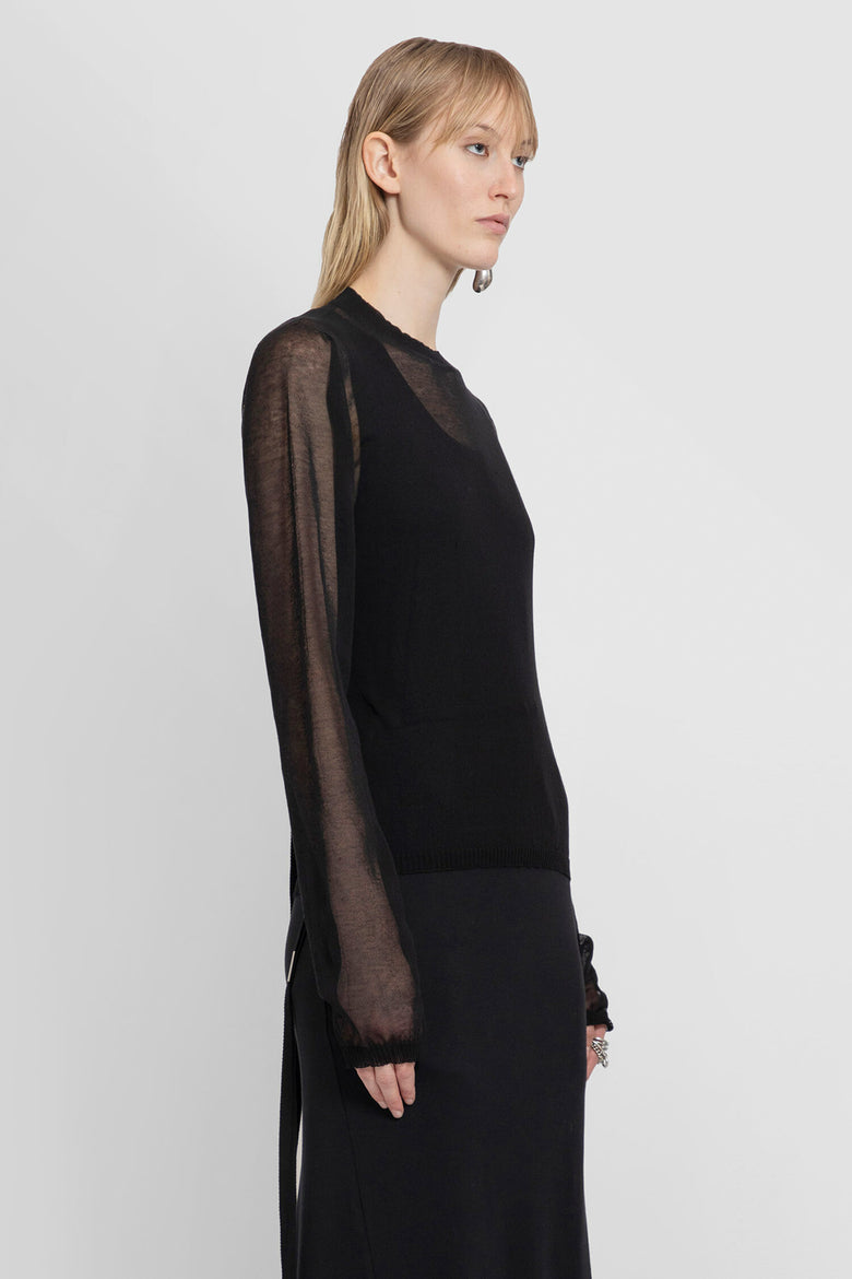 ANN DEMEULEMEESTER WOMAN BLACK T-SHIRTS & TANK TOPS