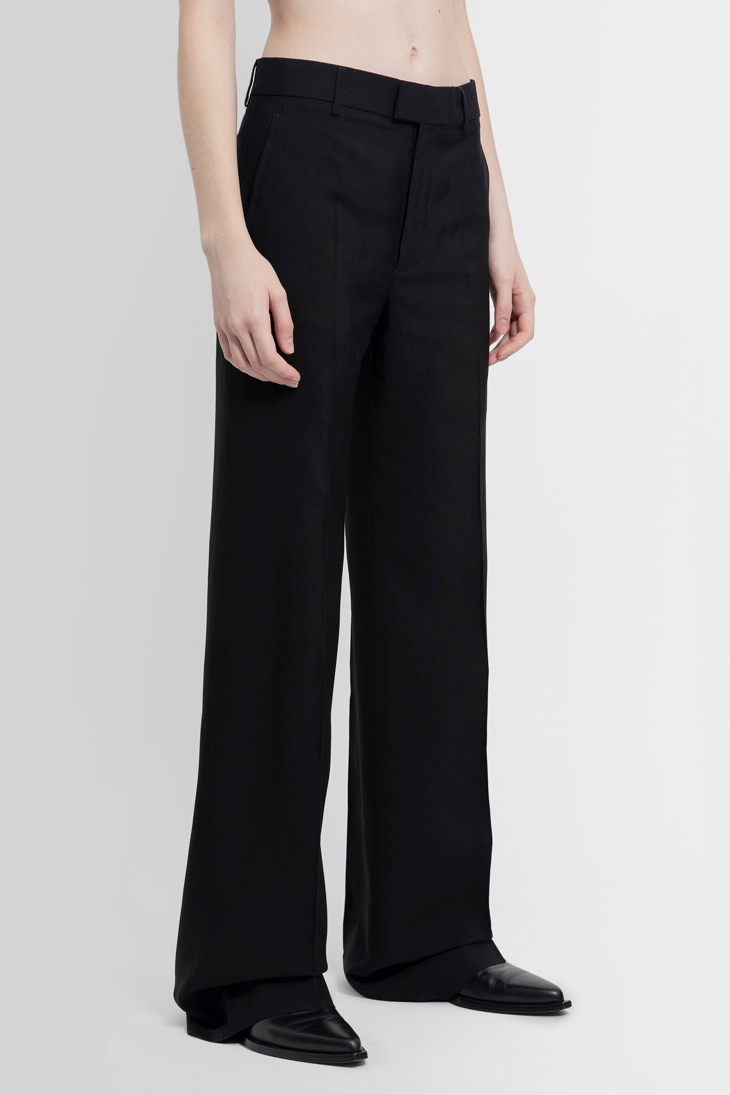 ANN DEMEULEMEESTER WOMAN BLACK TROUSERS