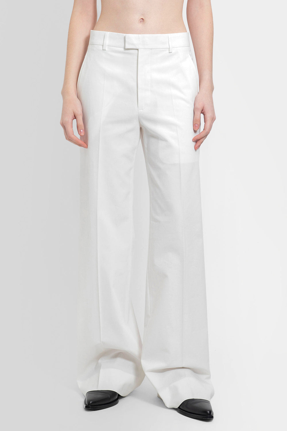 ANN DEMEULEMEESTER WOMAN WHITE TROUSERS