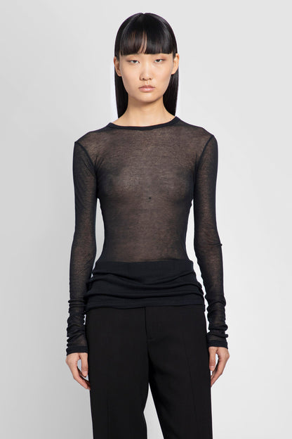 ANN DEMEULEMEESTER WOMAN BLACK T-SHIRTS & TANK TOPS