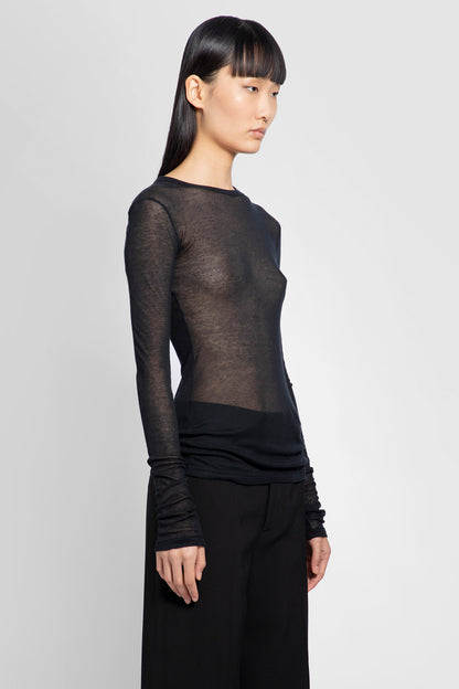 ANN DEMEULEMEESTER WOMAN BLACK T-SHIRTS & TANK TOPS