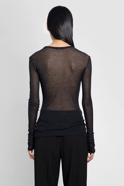 ANN DEMEULEMEESTER WOMAN BLACK T-SHIRTS & TANK TOPS