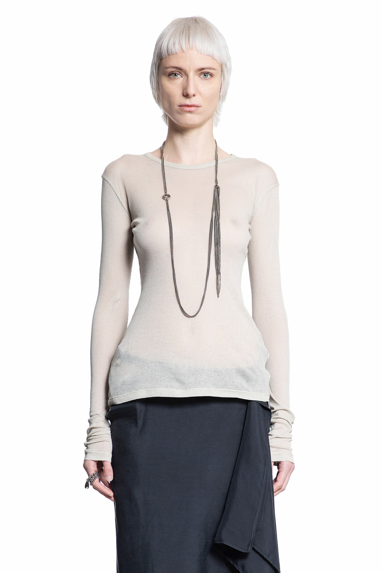 ANN DEMEULEMEESTER WOMAN BEIGE T-SHIRTS