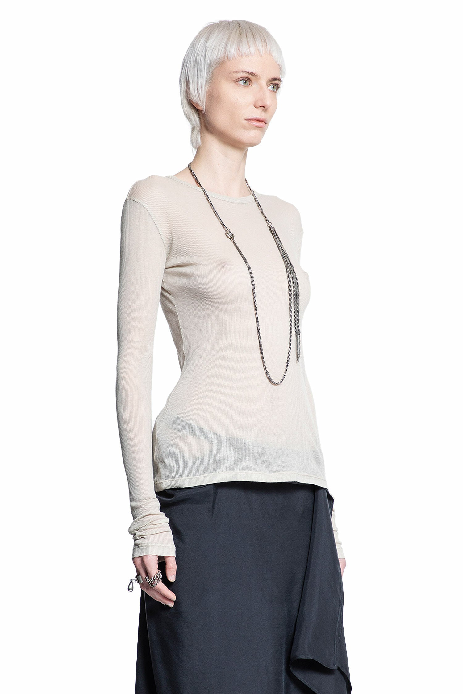 ANN DEMEULEMEESTER WOMAN BEIGE T-SHIRTS