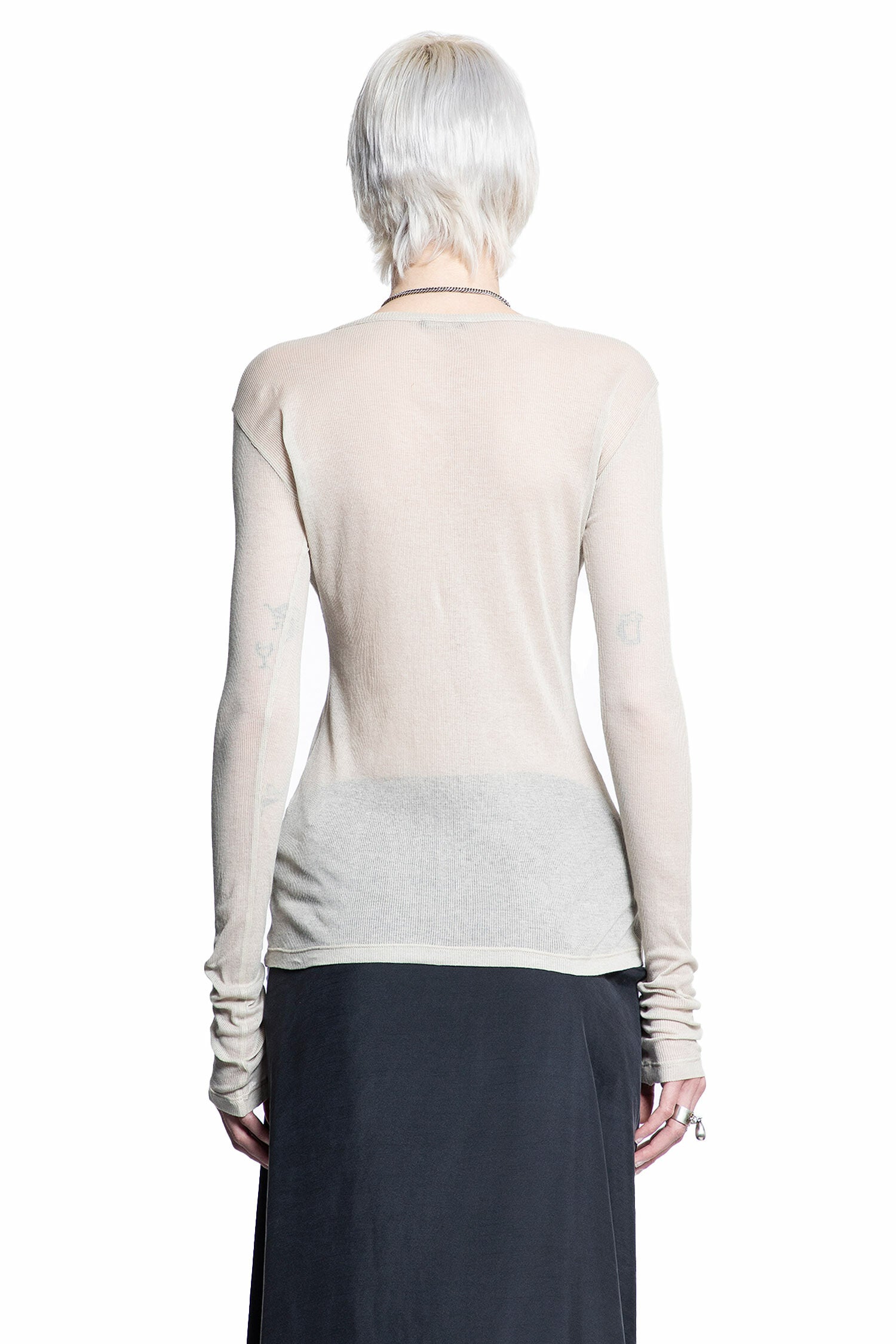 ANN DEMEULEMEESTER WOMAN BEIGE T-SHIRTS & TANK TOPS