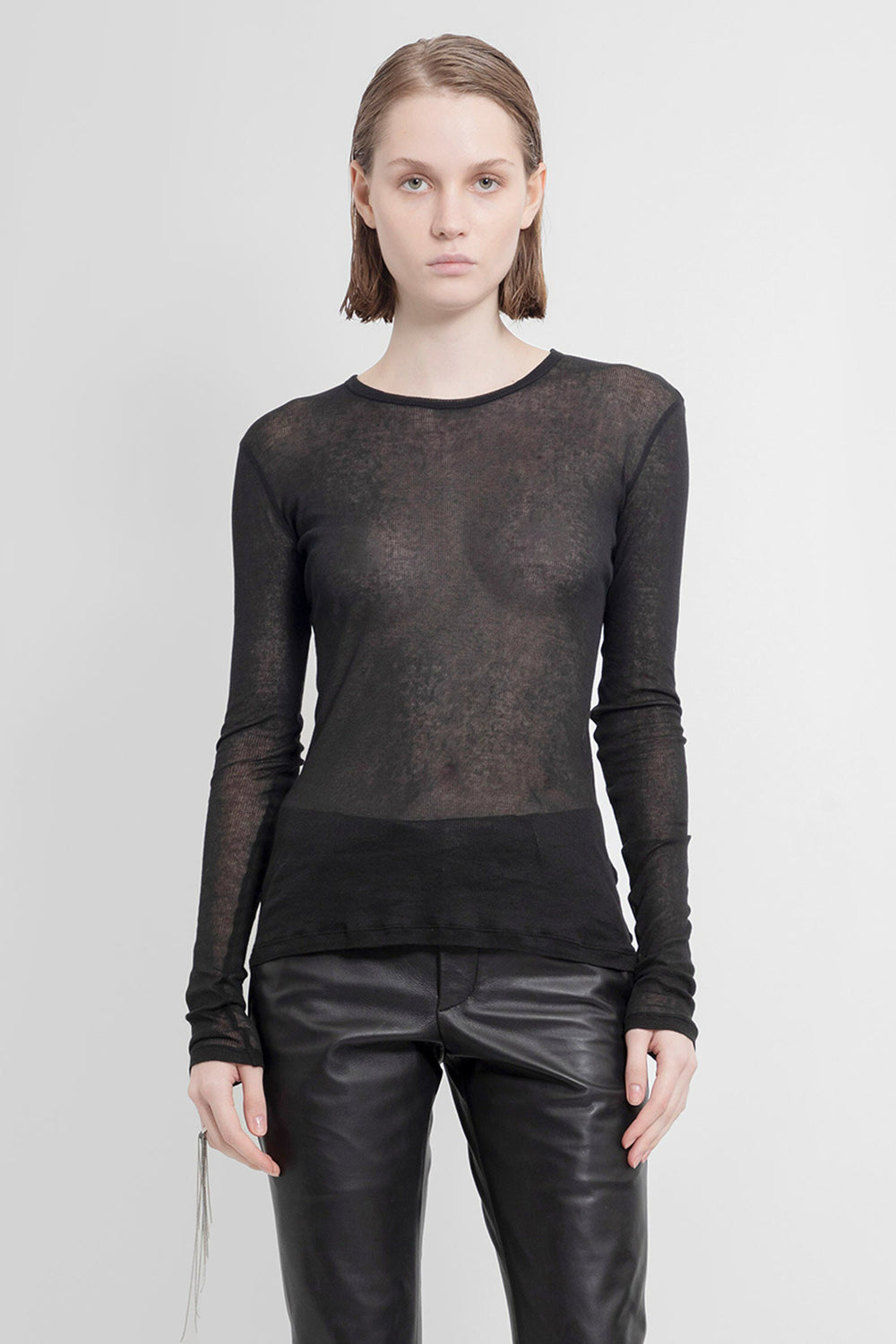 ANN DEMEULEMEESTER WOMAN BLACK T-SHIRTS & TANK TOPS