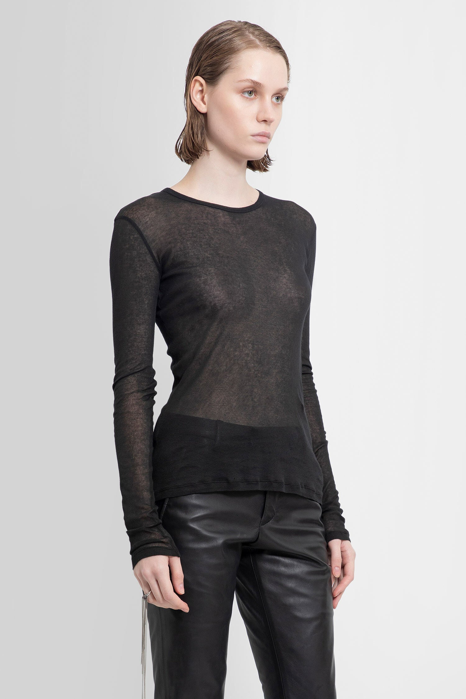 ANN DEMEULEMEESTER WOMAN BLACK T-SHIRTS & TANK TOPS