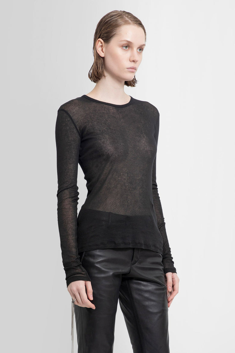 ANN DEMEULEMEESTER WOMAN BLACK T-SHIRTS & TANK TOPS