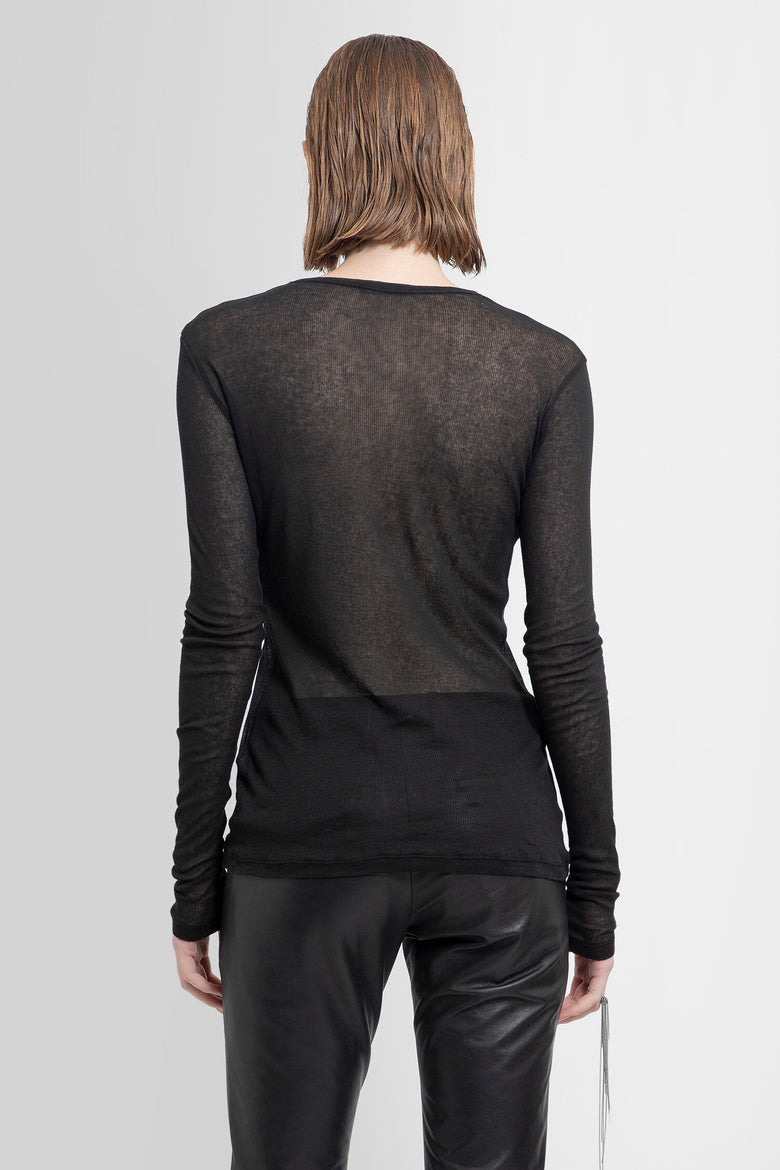 ANN DEMEULEMEESTER WOMAN BLACK T-SHIRTS & TANK TOPS