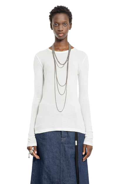 ANN DEMEULEMEESTER WOMAN OFF-WHITE T-SHIRTS & TANK TOPS