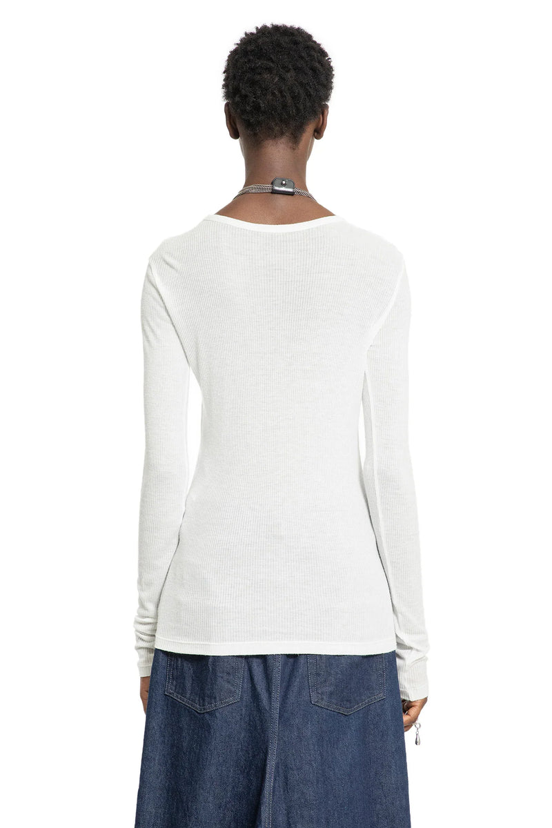ANN DEMEULEMEESTER Fiene Long Sleeve T-Shirt in Viscose Cotton Rib woman