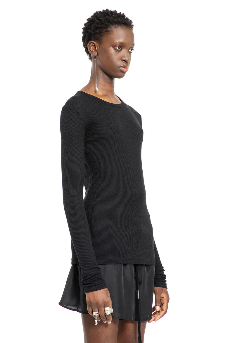 ANN DEMEULEMEESTER WOMAN BLACK T-SHIRTS & TANK TOPS