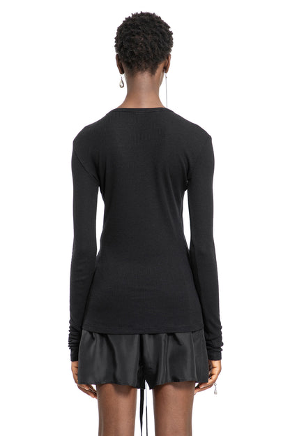 ANN DEMEULEMEESTER WOMAN BLACK T-SHIRTS & TANK TOPS