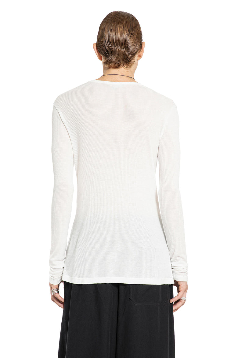 ANN DEMEULEMEESTER MAN OFF-WHITE T-SHIRTS & TANK TOPS