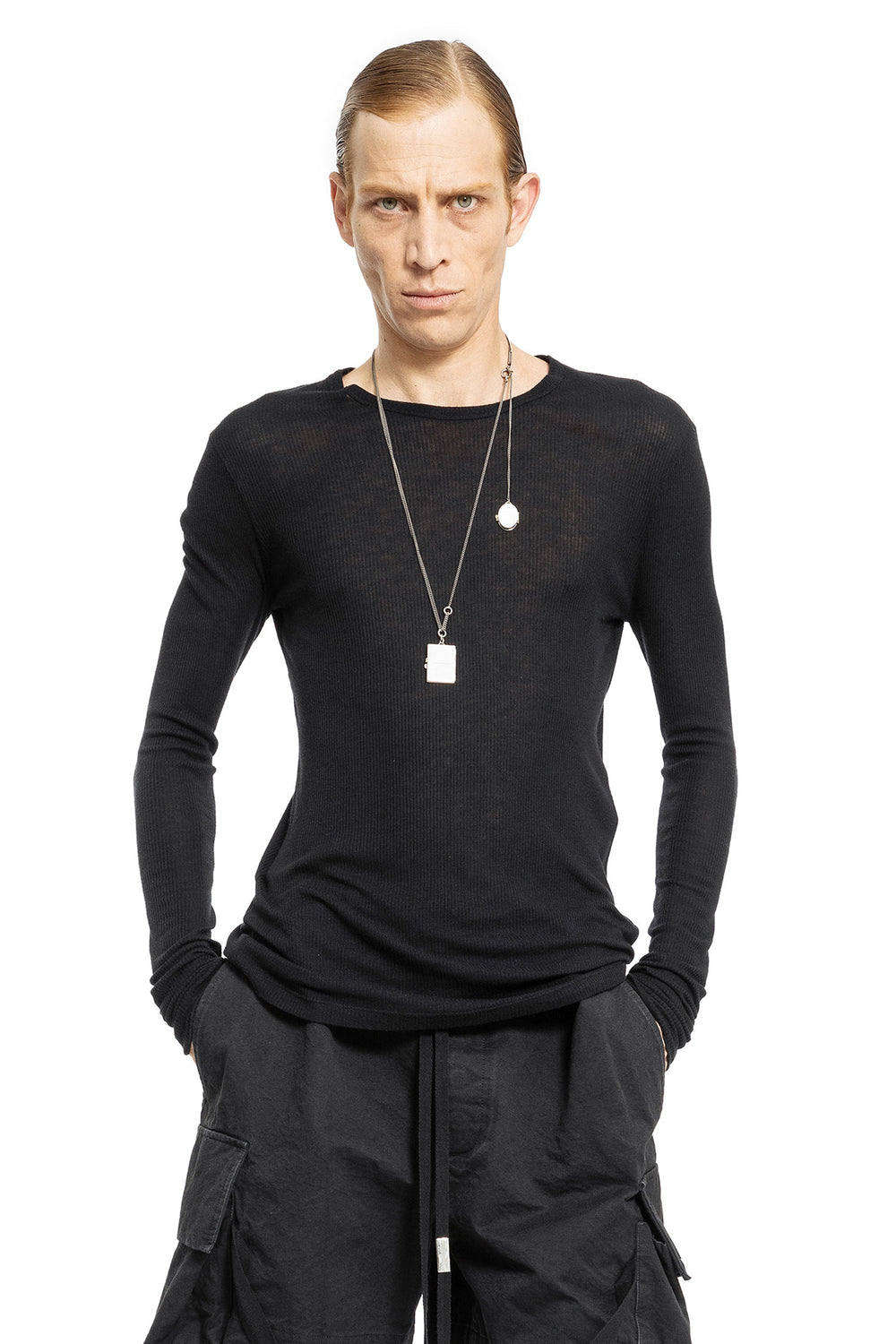 ANN DEMEULEMEESTER MAN BLACK T-SHIRTS & TANK TOPS