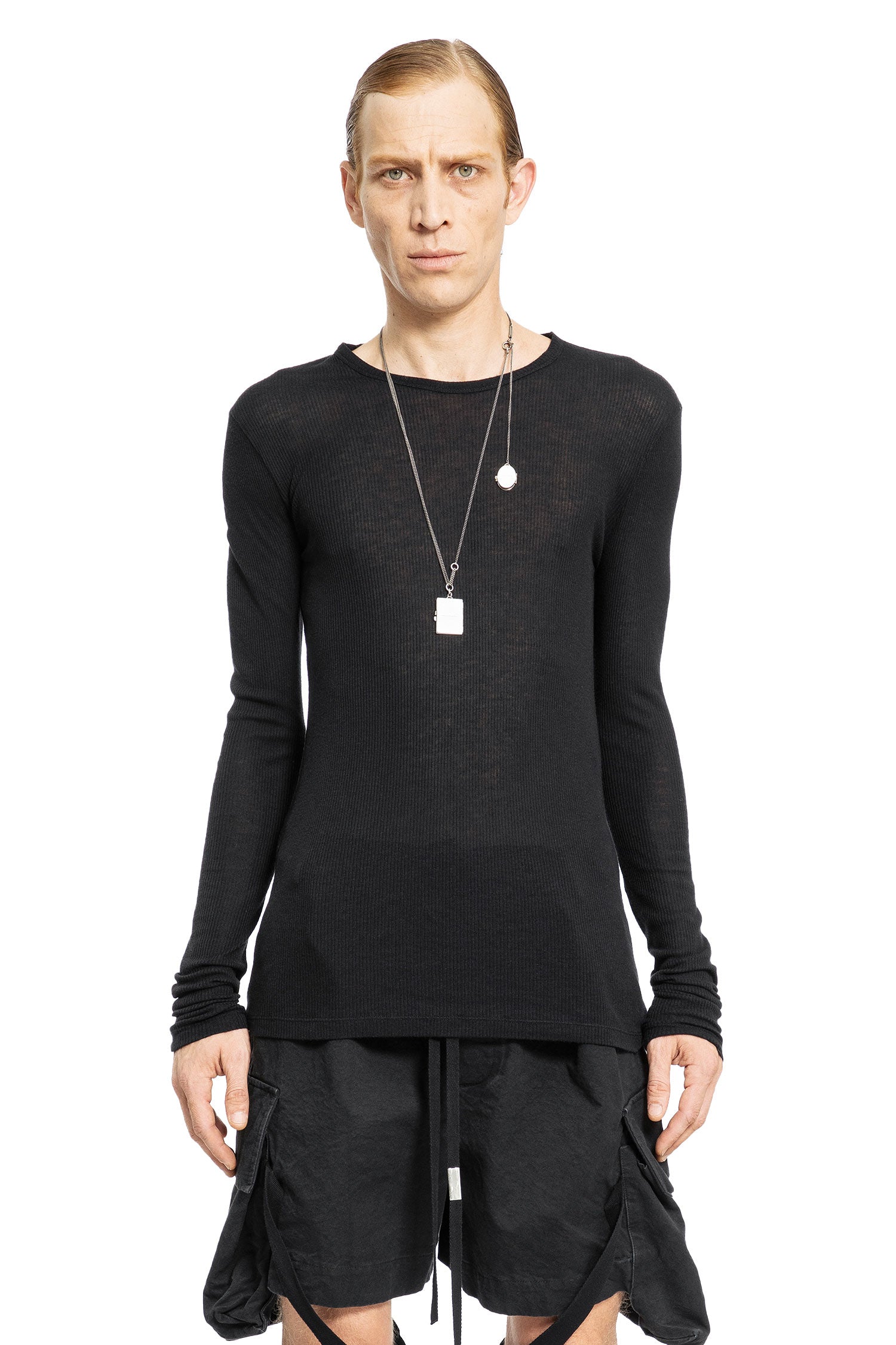 ANN DEMEULEMEESTER MAN BLACK T-SHIRTS & TANK TOPS