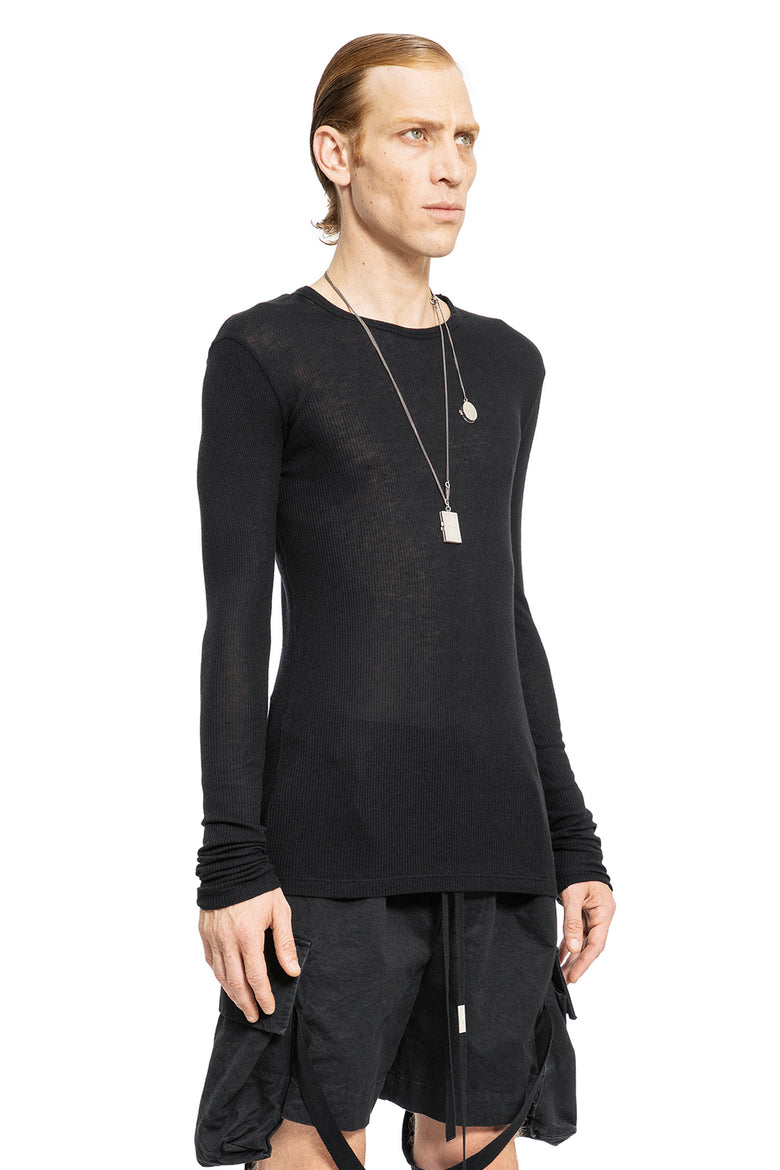 ANN DEMEULEMEESTER MAN BLACK T-SHIRTS & TANK TOPS