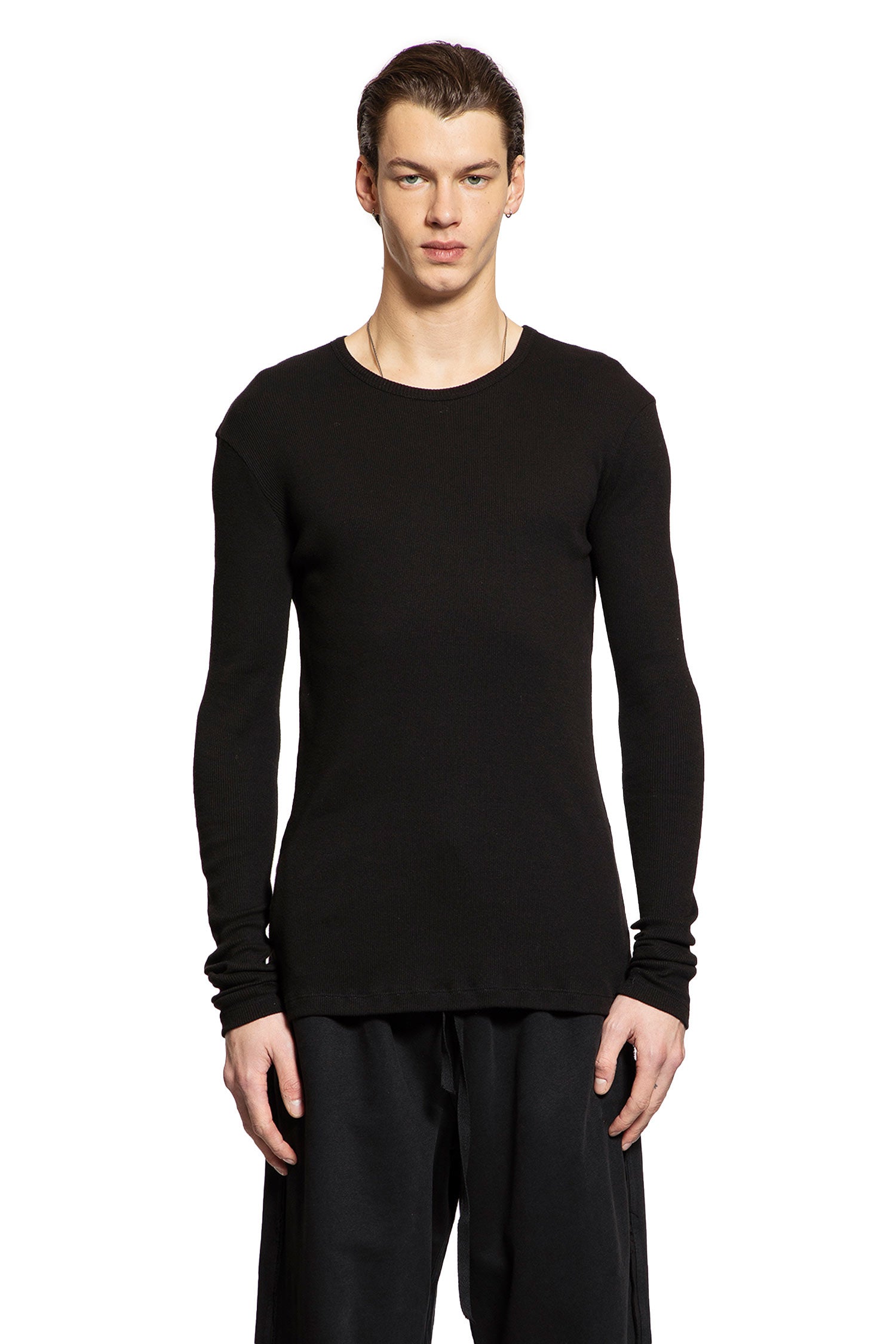 Greg Long Sleeve T-Shirt in Cotton Rib Jersey